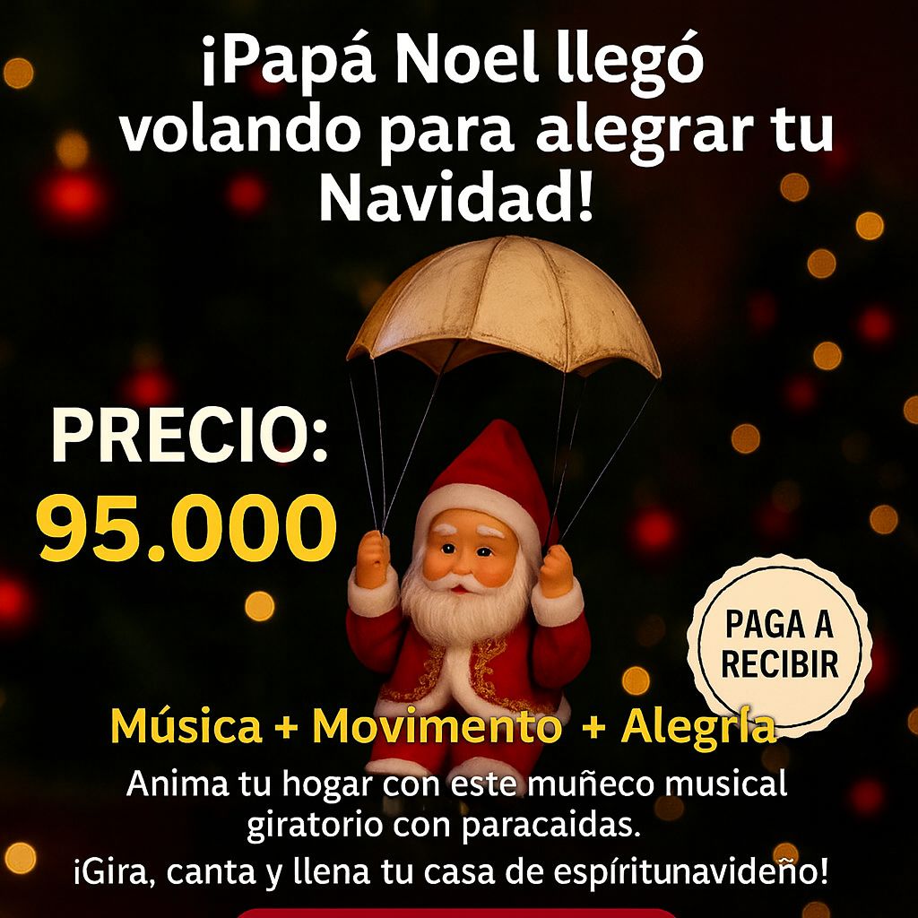 PAPA NOEL GIRATORIO EN PARACAIDAS  🎅🏻